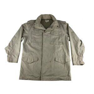 J.Crew Mens Beige 100% Cotton Long Sleeve Pockets‎ Field Mechanic Jacket Size S